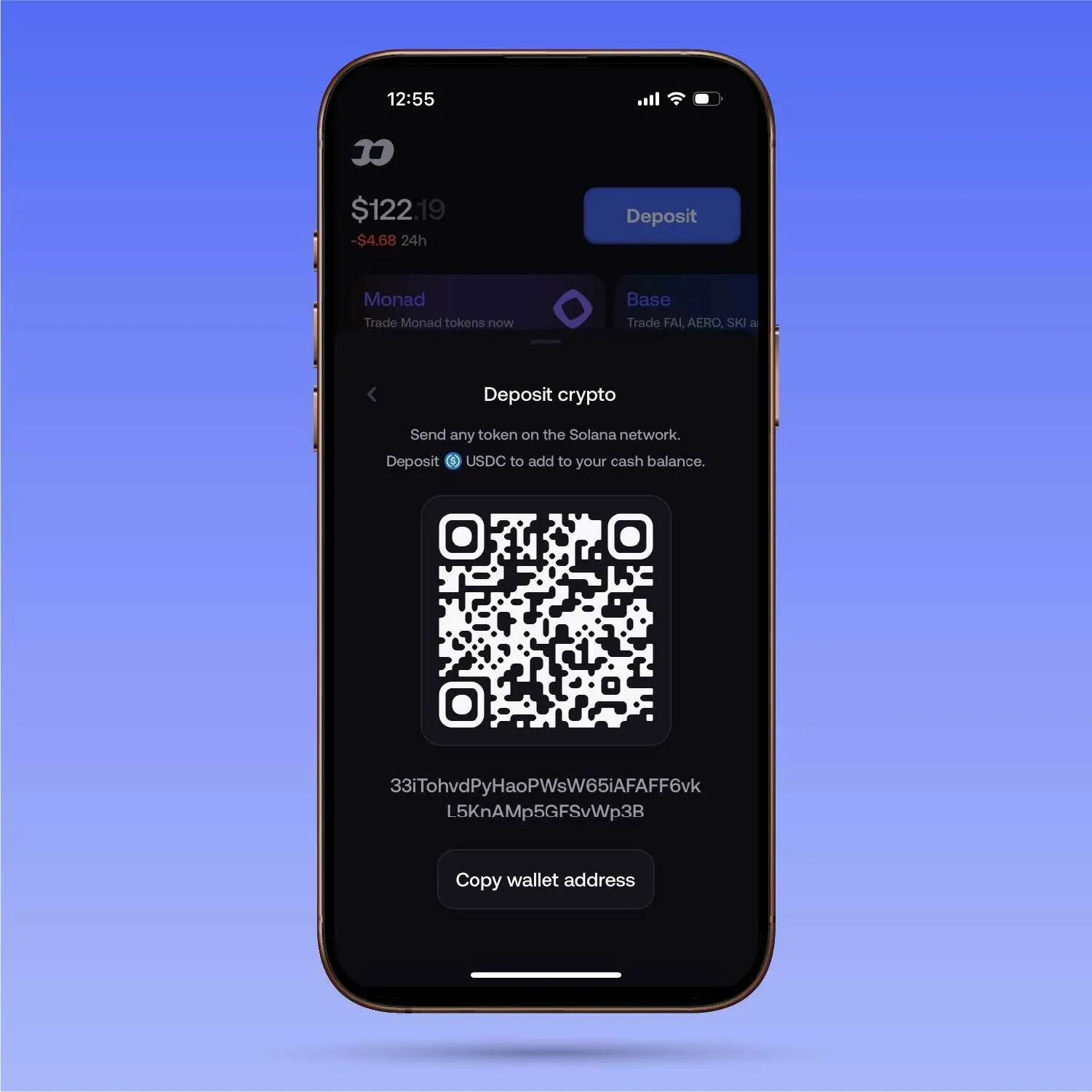 Deposit crypto